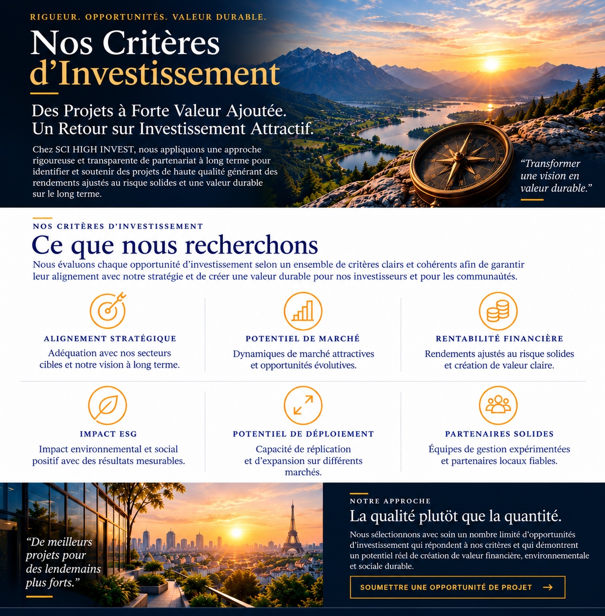 SCI HIGH INVEST Critères d’investissement final design