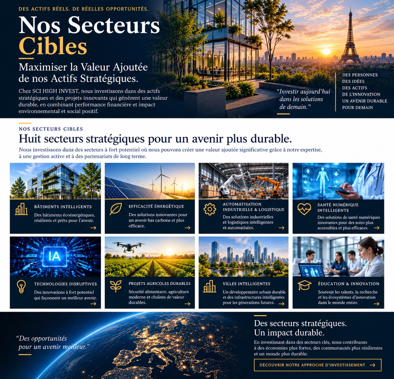 SCI HIGH INVEST Nos secteurs cibles final design
